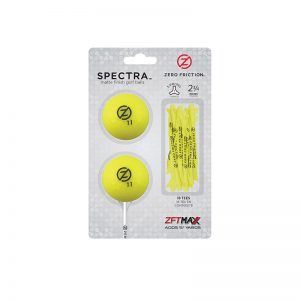 pack spectra two balls tee neon yellow zero friction 1