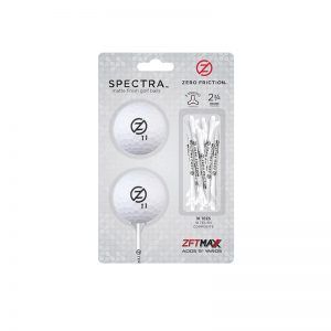 pack spectra two balls tee white zero friction